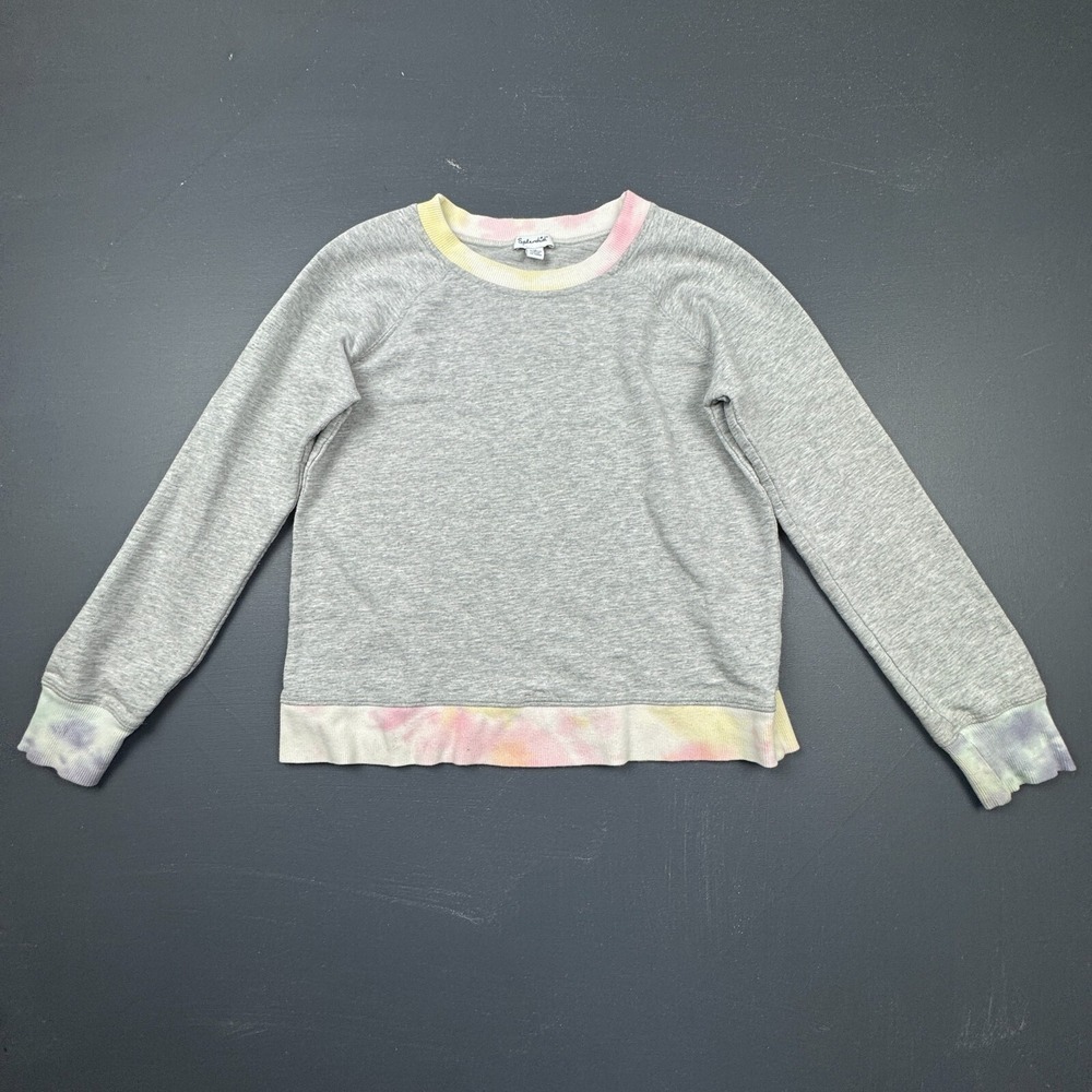 Splendid Girls 12 Gray Tie Dye Sweatshirt Crewneck Pullover Casual Classic Kids